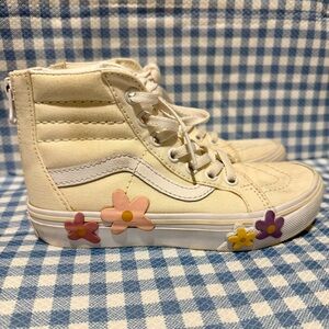 Cream High-Top Vans with Floral Accents